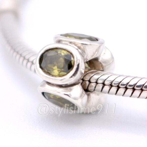 Authentic PANDORA Green Oval Lights Charm - Picture 3 of 9